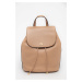 Kožený batoh Lauren Ralph Lauren dámský, béžová barva, malý, hladký