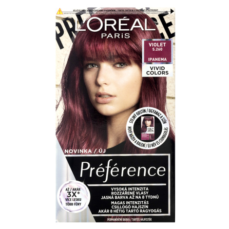 L'Oréal Paris Préférence Vivid Colors permanentní barva na vlasy 5.260 Ipanema 150 ml