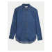 Džínová košile volného střihu s límečkem Marks & Spencer námořnická modrá