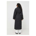 Bunda Pinko dámská, černá barva, zimní, oversize, 101599.A0L5