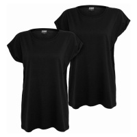 Urban Classics / Ladies Extended Shoulder Tee 2-Pack blk/blk