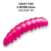 Crazy Fish Gumová Nástraha MF H Worm Inline Barva 101 Počet kusů: 20ks, Příchuť: Kreveta, Délka 