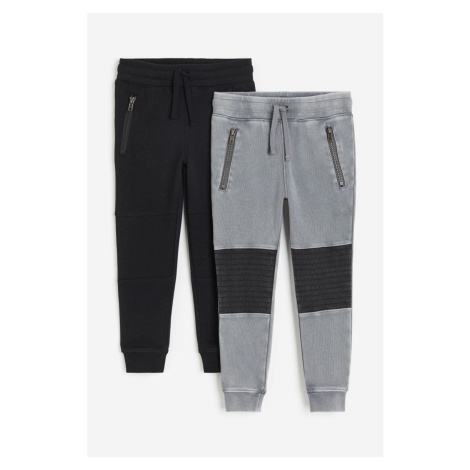H & M - Motorkářské kalhoty jogger 2 kusy - šedá H&M