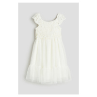 H & M - Šaty z krajky a tylu - bílá