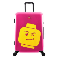 LEGO Skořepinový cestovní kufr ColourBox Minifigure Head 70 l růžový