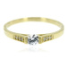 Zlatý zásnubní prsten s bílými zirkony 325