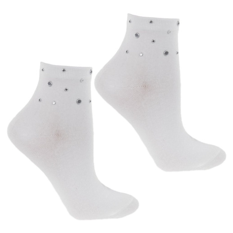 Dámské ponožky Moraj CSL500-016 - kolečka lesklé Bílá