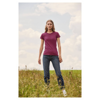 Iconic Burgundy Women's T-shirt in combed cotton Fruit of the Loom
