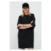 Šaty Sisley černá barva, mini, oversize