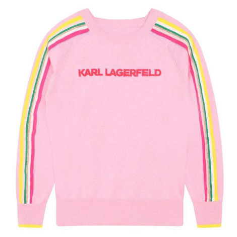 Dětský svetr Karl Lagerfeld růžová barva