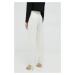 Kalhoty s příměsí vlny Elisabetta Franchi dámské, béžová barva, fason cargo, high waist