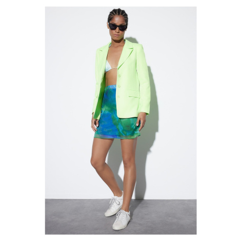 Trendyol Pistachio Green Woven Lined Blazer Jacket