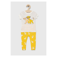 Dětské bavlněné pyžamo GAP žlutá barva