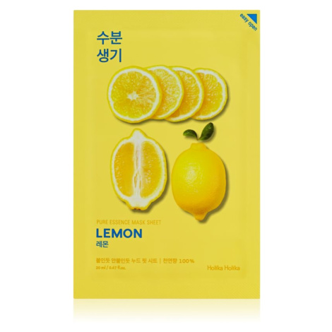 Holika Holika Pure Essence Lemon plátýnková maska se zjemňujícím a osvěžujícím účinkem s vitamin