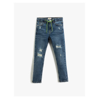 Koton Tie Waist Worn Out Jeans with Skinny Legs - Skinny Jeans