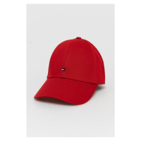 Čepice Tommy Hilfiger červená barva, hladká, E367895041