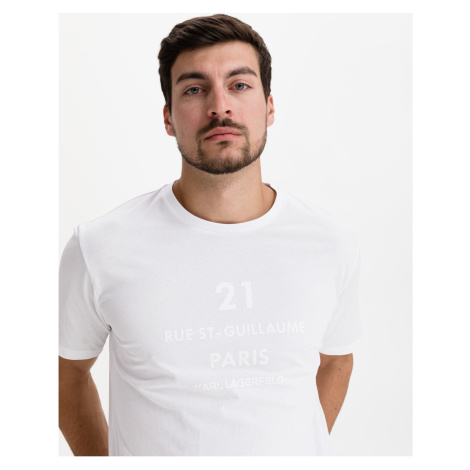 Bílé pánské tričko KARL LAGERFELD Rue St Guillaume - Pánské | Modio.cz