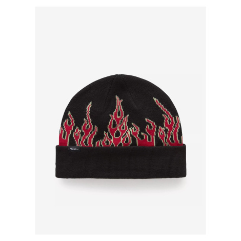 Černá klučičí čepice VANS UP IN FLAMES BEANIE - Kluci