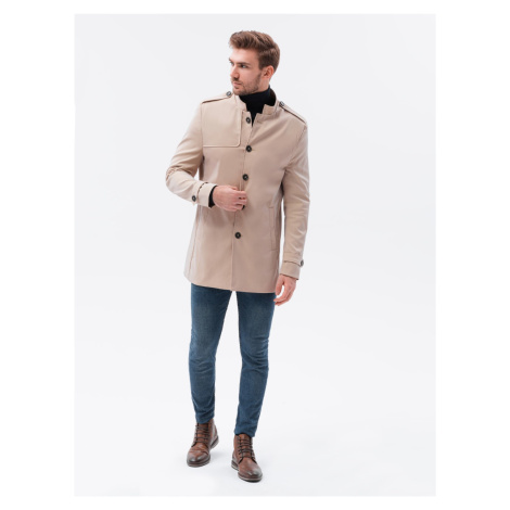 Béžový pánský přechodný kabát Ombre Clothing C269