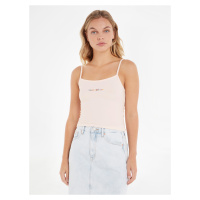 Světle růžové dámské tílko Tommy Jeans TJW BBY Color Linear Strap Top