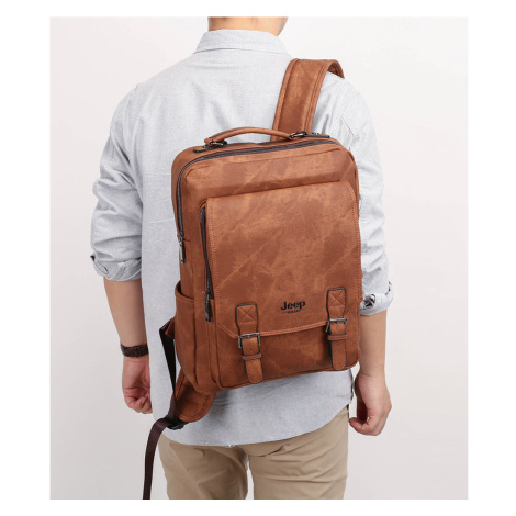 Velký kožený batoh na notebook 15.6" cestovní voděodolný
