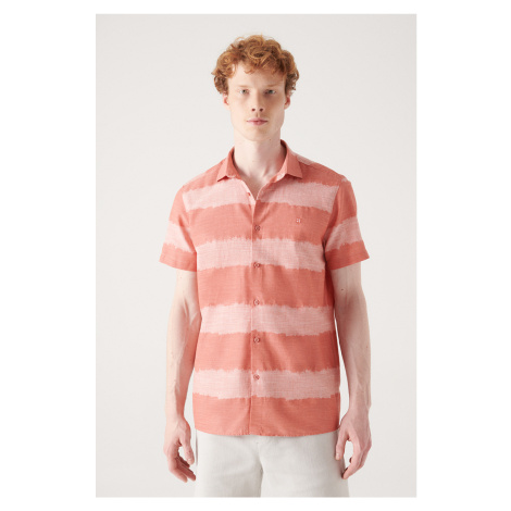 Avva Men's Dry Rose Cotton Short Sleeve Shirt