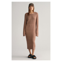 ŠATY GANT TEXTURED KNIT DRESS hnědá