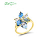 Stříbrný prsten modrá květina FanTurra