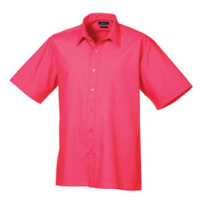 Premier Workwear Pánská košile s krátkým rukávem PR202 Hot Pink -ca. Pantone 214c