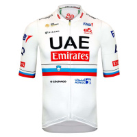 PISSEI Cyklistický dres s krátkým rukávem - UAE TEAM EMIRATES SLOVENIAN 2024 - bílá/červená