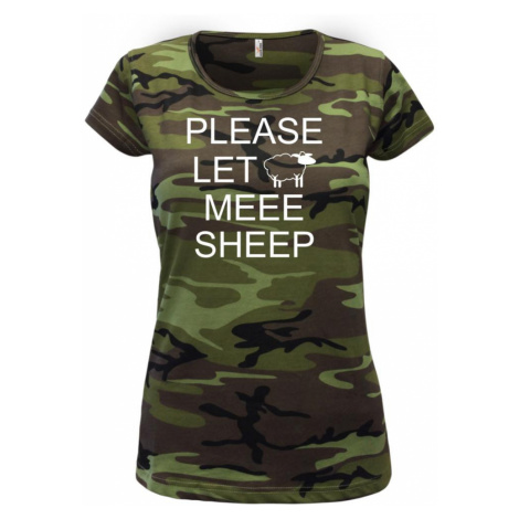 Please let meee sheep - Dámské maskáčové triko