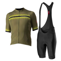 CASTELLI Cyklistický krátký dres a krátké kalhoty - GRIMPEUR - černá/zelená
