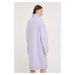 Vlněné šaty Answear Lab fialová barva, mini, oversize