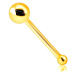 Rovný piercing do nosu ze žlutého 375 zlata - zrcadlově lesklá kulička, 2 mm