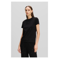 Tričko karl lagerfeld kl rhinestone t-shirt black