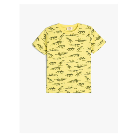 Koton Dinosaur Printed T-Shirt Short Sleeve Crew Neck Cotton