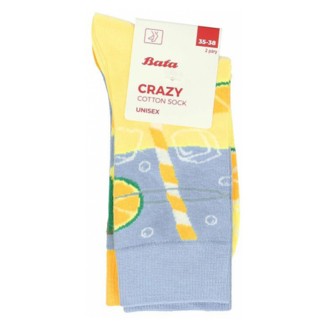 Žluté pánské ponožky s motivem letního drinku