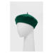 Vlněný baret Answear Lab dámský, zelená barva, vlněný