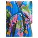 Modré dámské květované plážové šaty Desigual Top Tropical Party