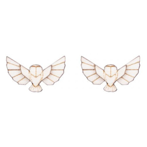 Dřevěné náušnice Snowy Owl Earrings BeWooden