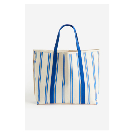H & M - Plážová taška z bavlněného plátna - modrá H&M