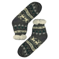 Norský vzor šedé ponožky s beránkem 1133 šedá