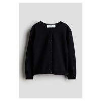 H & M - Propínací svetr z bavlny - černá