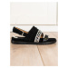 Luxusní  sandály černé dámské bez podpatku
