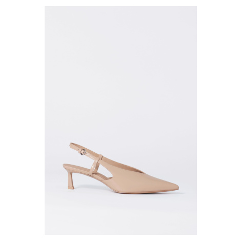 H & M - Klasické kožené slingback lodičky - béžová H&M
