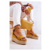 Dámské sandály na klínku s kubickými zirkony žlutá Linette