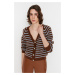 Trendyol Brown Soft Textured Striped Knitwear Cardigan
