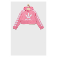 Dětská mikina adidas Originals růžová barva, s aplikací