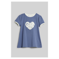 TRIČKO GANT HEART GRAPHIC A-LINE T-SHIRT modrá