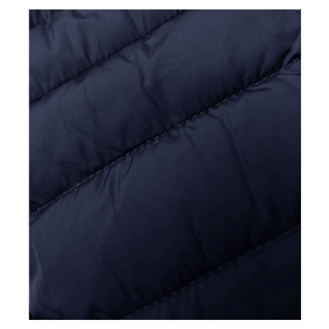 Tmavě modrá dámská prošívaná bunda s kapucí (16M9103-215) J.STYLE